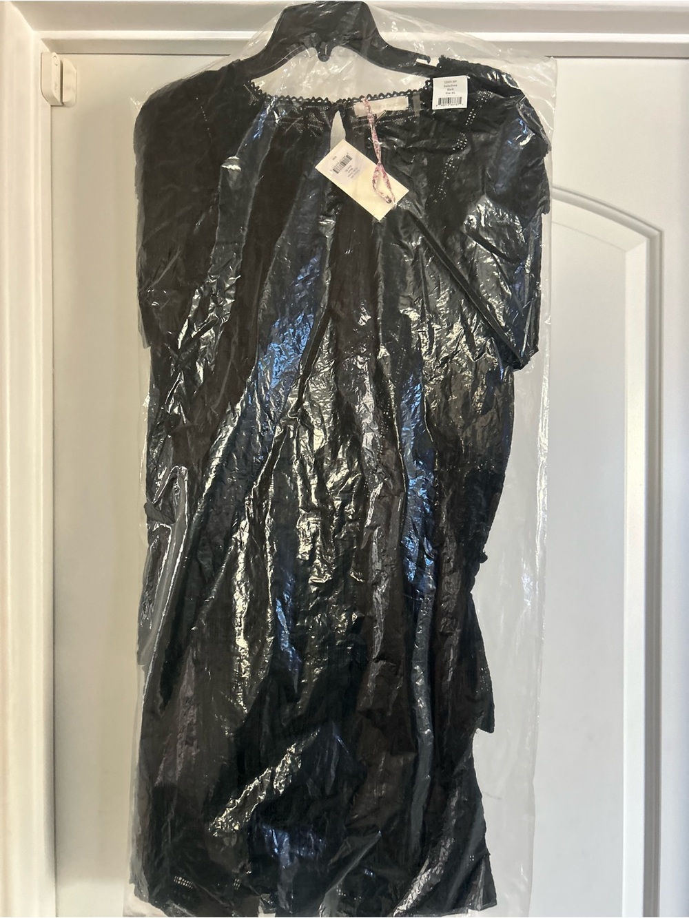 LoveShackFancy Stella Black Ruffle Lace Mini Dress XL NWT